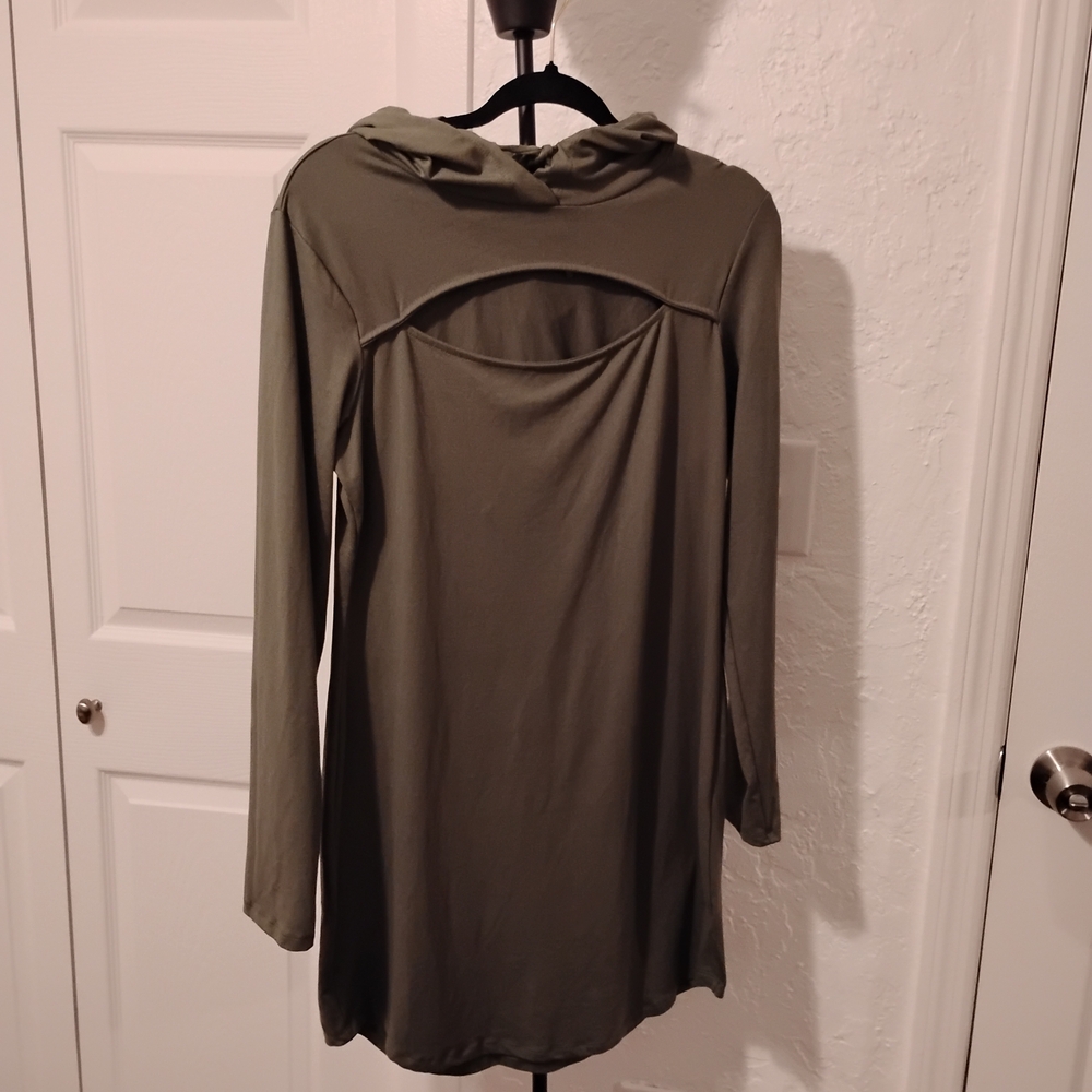 Almost Famous Olive Green Hoodie with Drawstring - Picture 2 of 7